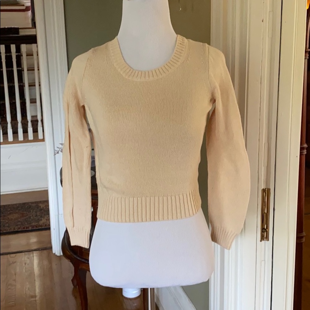 Cream cotton J Crew cropped sweater